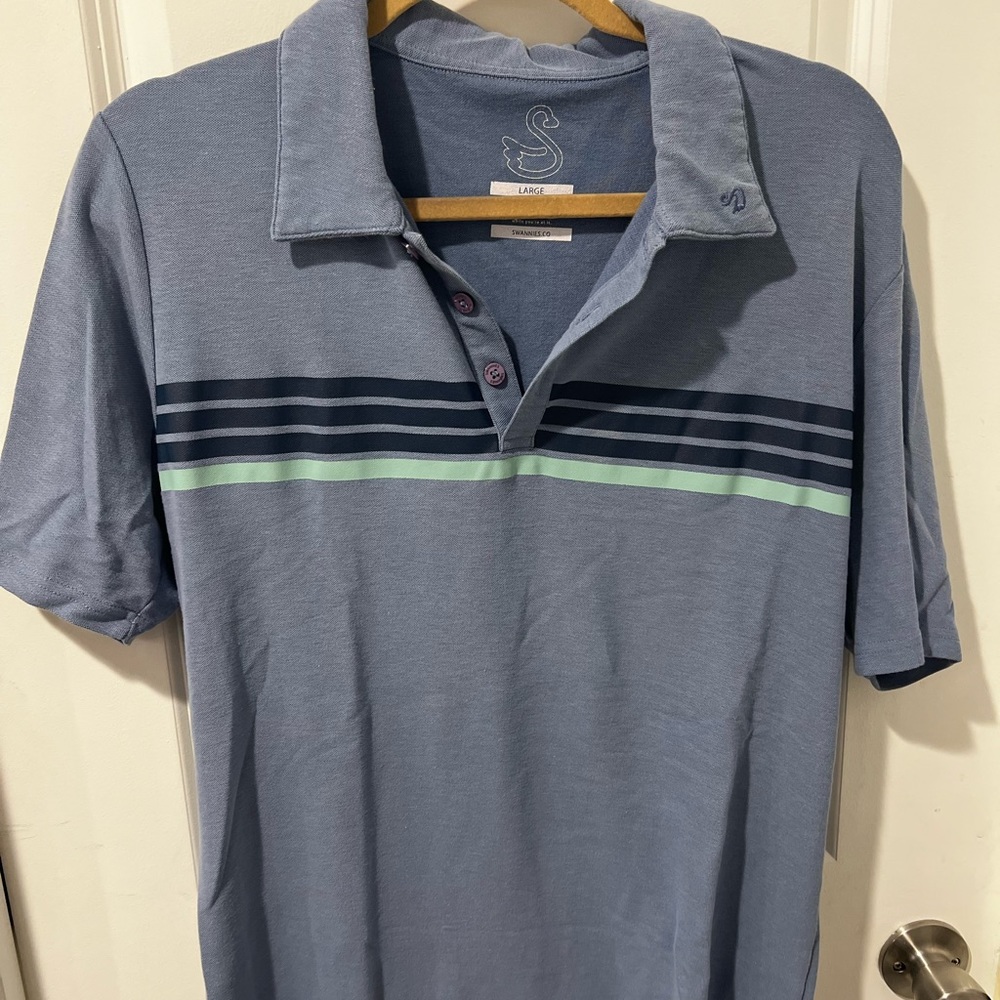 Swannies Golf Shirt Size Large